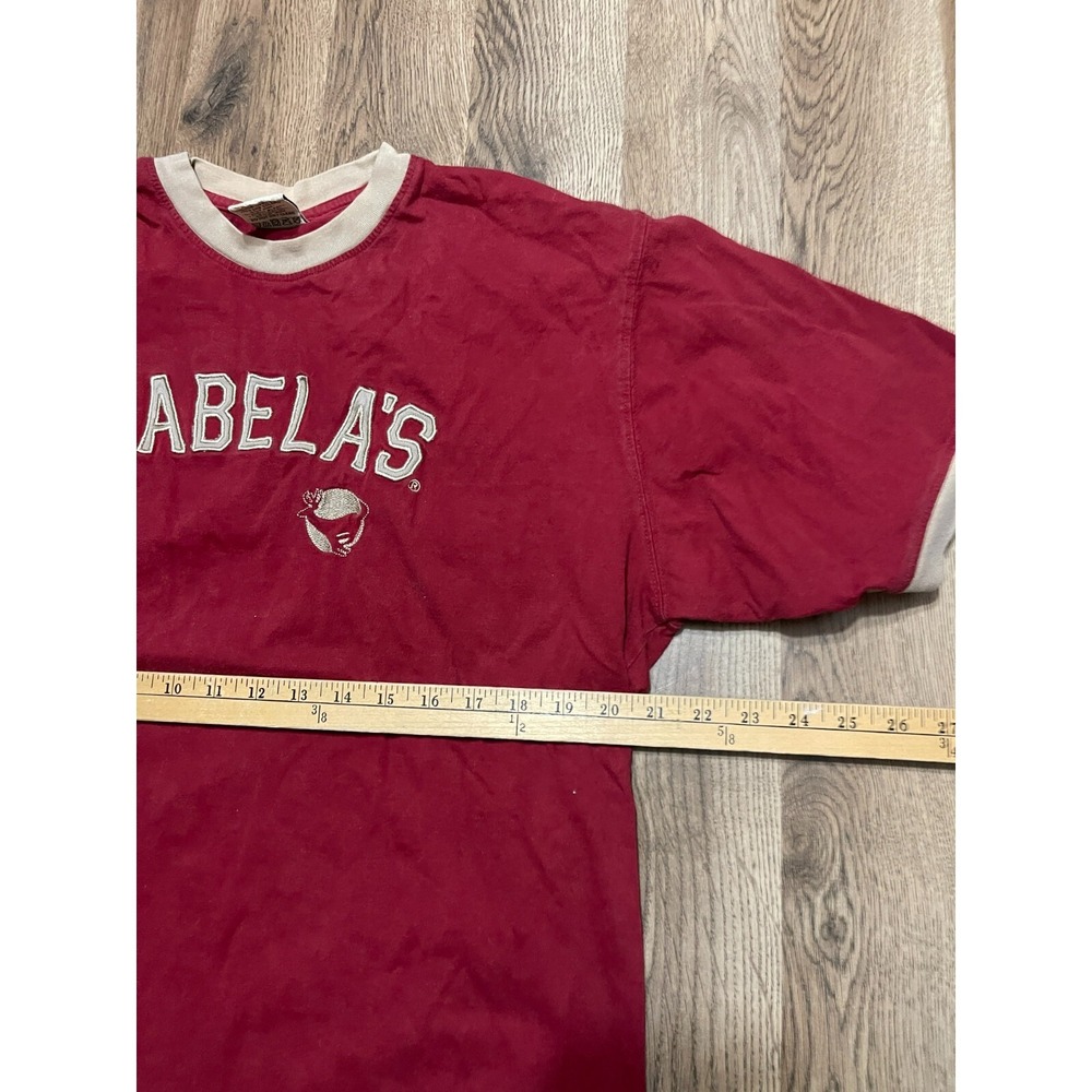 Cabela's Shirt, Men's Size Large, Red, Logo, Short Sleeve, Crew Neck - Picture 8 of 10